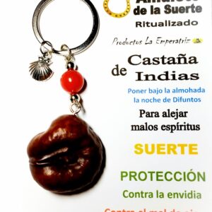 Amuleto Castaña de Indias con Dije de la Concha del Peregrino - Llavero