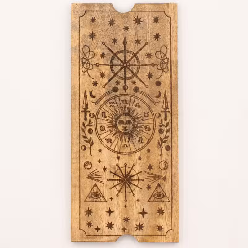 Caja de Tarot en Madera con Porta Cartas - 4 Secciones - Imagen 2